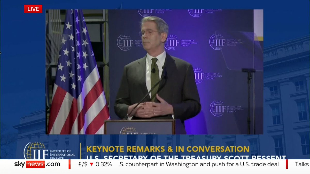 US Treasury Secretary Scott Bessent says the IMF and World Bank must "refocus" while speaking at the Institute of International Finance 📺 Sky 501, Virgin 602, Freeview 233 and YouTube