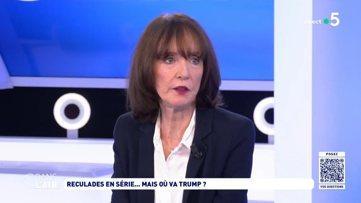 "D. Trump est quelqu’un qui vit dans un monde fantasmé et là il se prend le choc du monde réel : Pékin qui dit non, les cours de la bourse, le rôle du patron de la Fed…Mais il va repartir dans ses fantasmes". Nicole Bacharan Caroline Roux