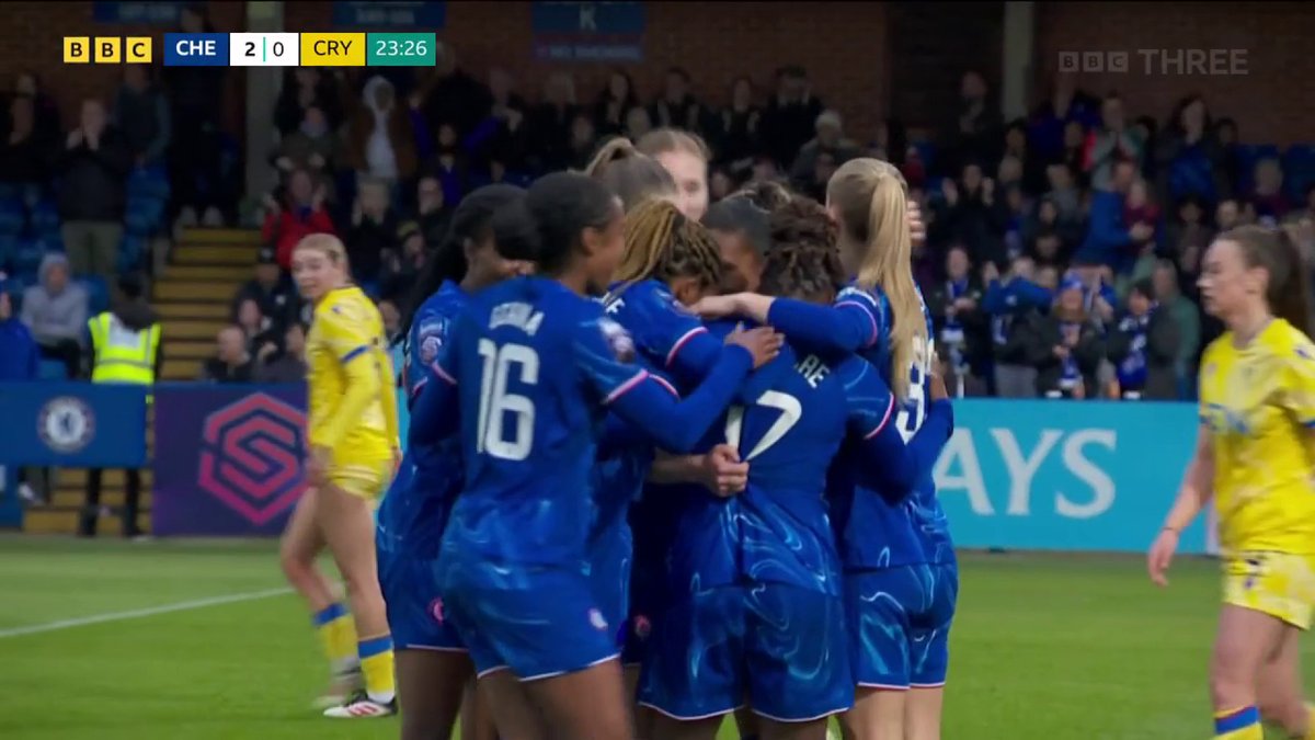 Two goals in two minutes for Chelsea! 🔥 Catarina Macario doubles their lead shortly after Guro Reiten converted a penalty. #BBCFootball #WSL