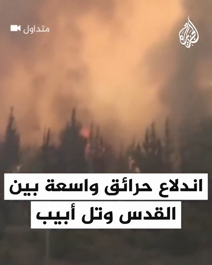 اندلاع حرائق واسعة بين #القدس وتل أبيب بسبب موجة حر شديدة ونتنياهو يقول إن إسرائيل ستطلب مساعدة دول مجاورة إن لزم الأمر