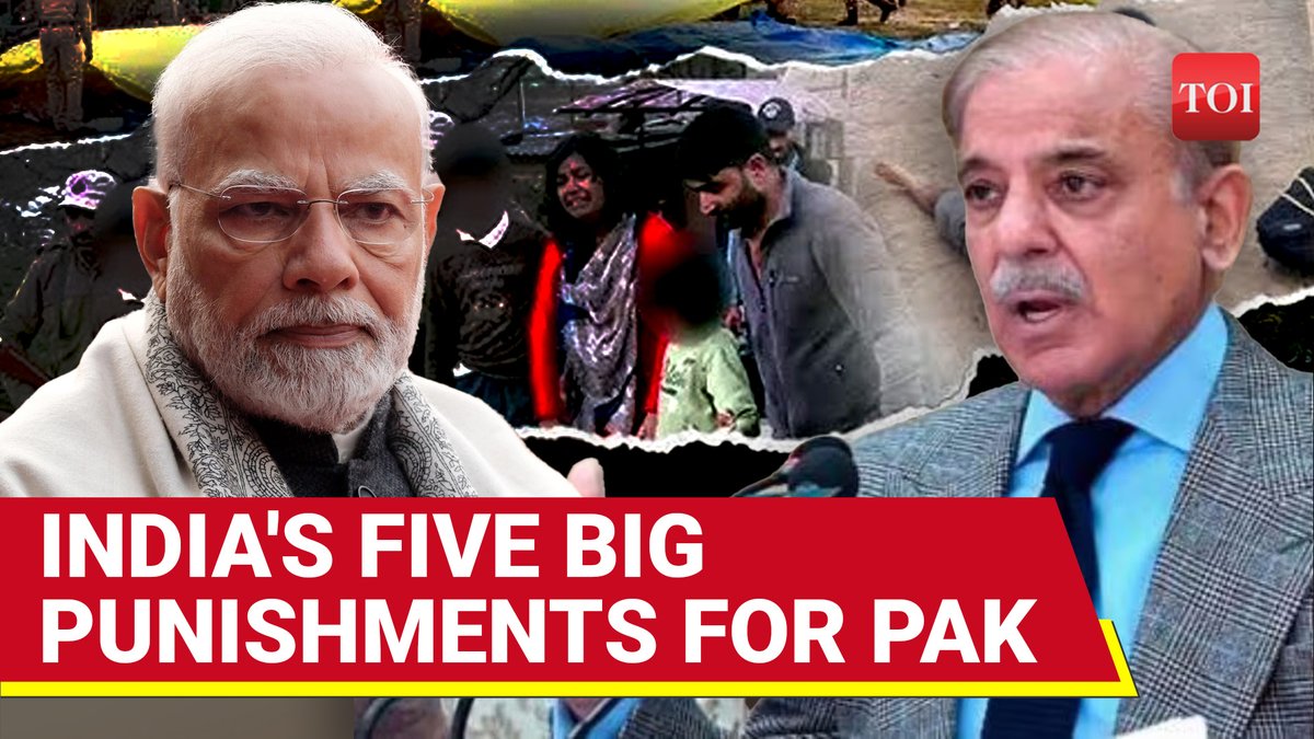 #PahalgamTerrorAttack | #India punishes #Pakistan with 5 big actions; diplomats kicked out, all ties ended Watch for details