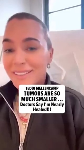 #TeddiMellencamp's on the road to recovery ... 'cause she says her tumors have shrunk significantly. Read the full story: 🎥: Instagram / teddimellencamp