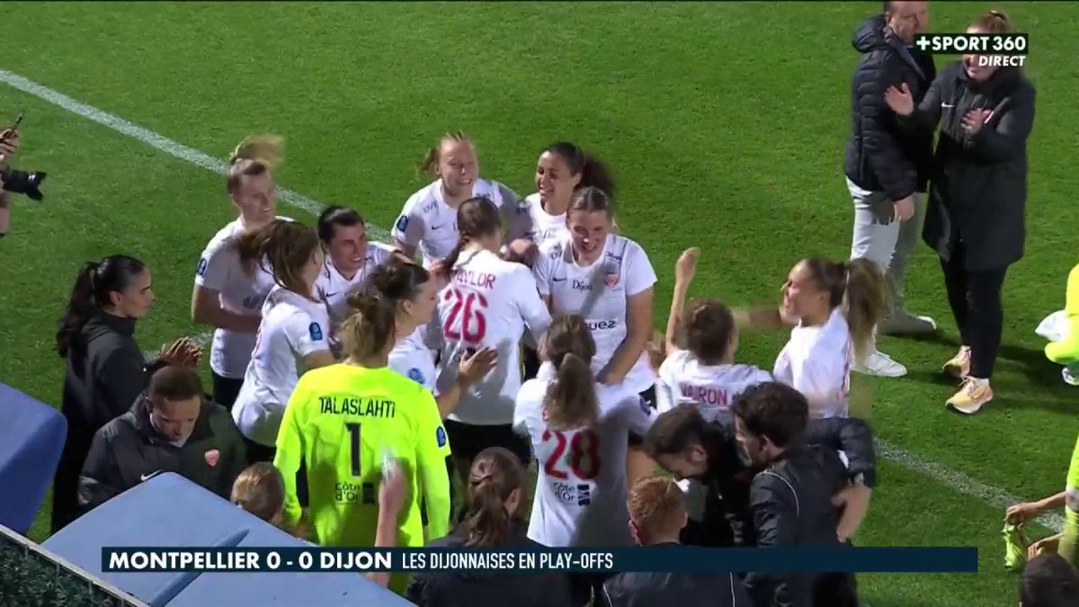 La belle joie des joueuses de Dijon qui se qualifient pour les plays-offs d'Arkema Première Ligue 👏 #ArkemaPL