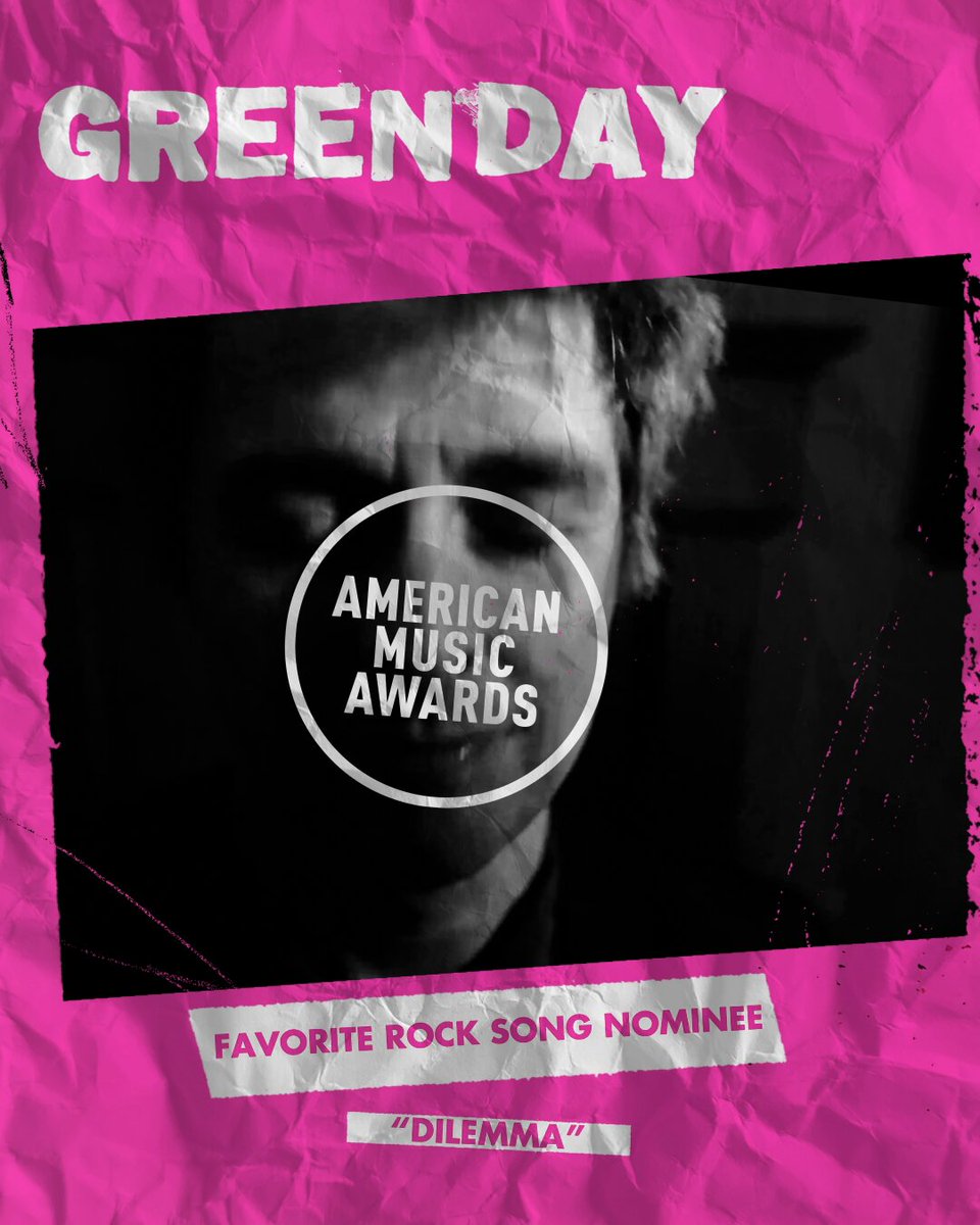 Today keeps getting better !!! "Dilemma" is nominated for Favorite Rock Song at the American Music Awards 🤘🏻🤘🏻 Time to bring home that win... go vote your heart out