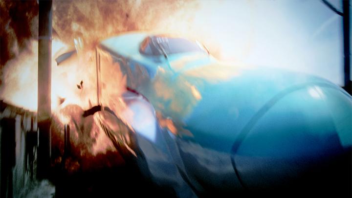 The opening sequence of Bullet Train Explosion goes crazy. Based on the 1975 film "The Bullet Train" and from director Shinji Higuchi. Now playing.