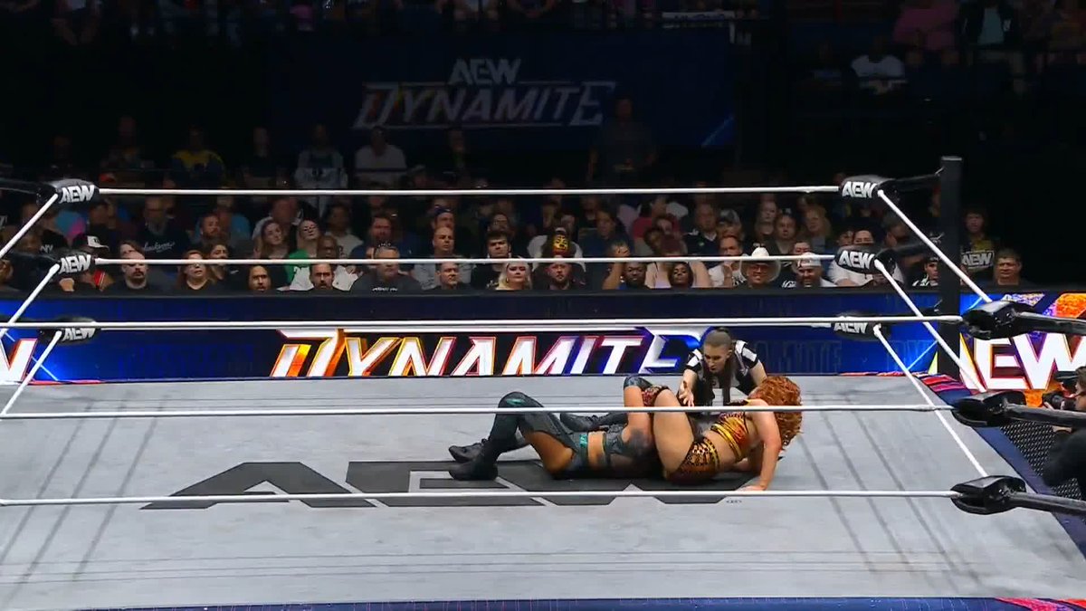 Jamie Hayter maintained the hold just a bit too long! Watch #AEWDynamite LIVE on TBS &amp; MAX @JmeHytr | @CallMeKrisStat