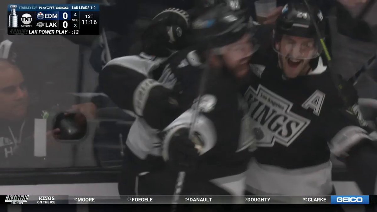 Brandt Clarke has scored his first career #StanleyCup Playoffs goal! 🔥 #NHLStats: 🇺🇸: NHLonTNT (TBS) &amp; HBO Max Sports ➡️ 🇨🇦: Sportsnet or stream on Sportsnet+ ➡️