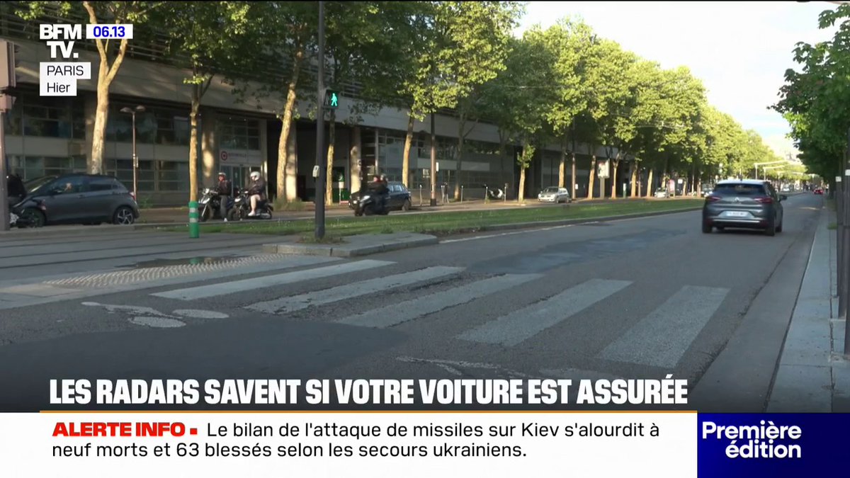 Sur la route, les radars reconnaissent et flashent les voitures non-assurées