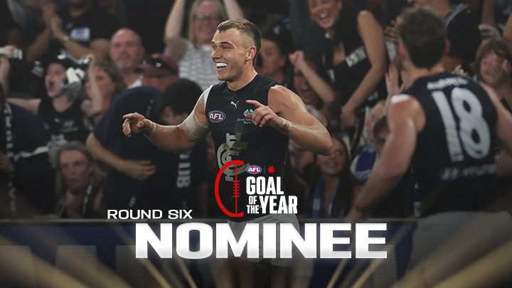 From the boundary and on the left boot 😮‍💨 Patrick Cripps is the round six NAB Goal of the Year nominee.