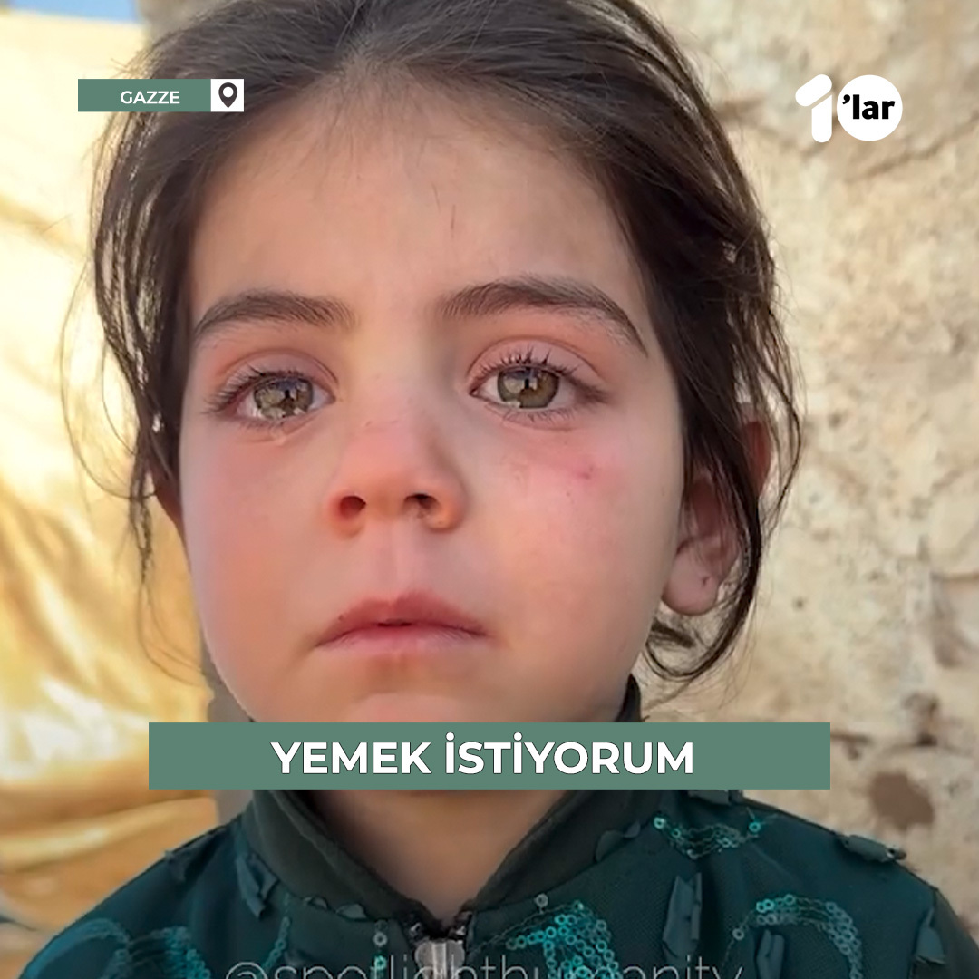 "Yemek istiyorum" İsrail’in yaklaşık 50 gündür insani yardım girişine izin vermediği Gazze Şeridi’nde, bir kız çocuğu "ne istiyorsun?" sorusuna böyle cevap verdi.