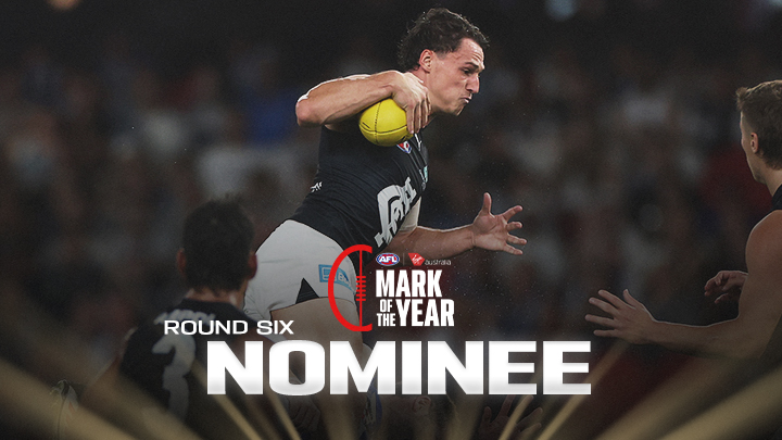 Corey Durdin leaped over a Roo 😮 He is the round six Virgin Australia Mark of the Year nominee.