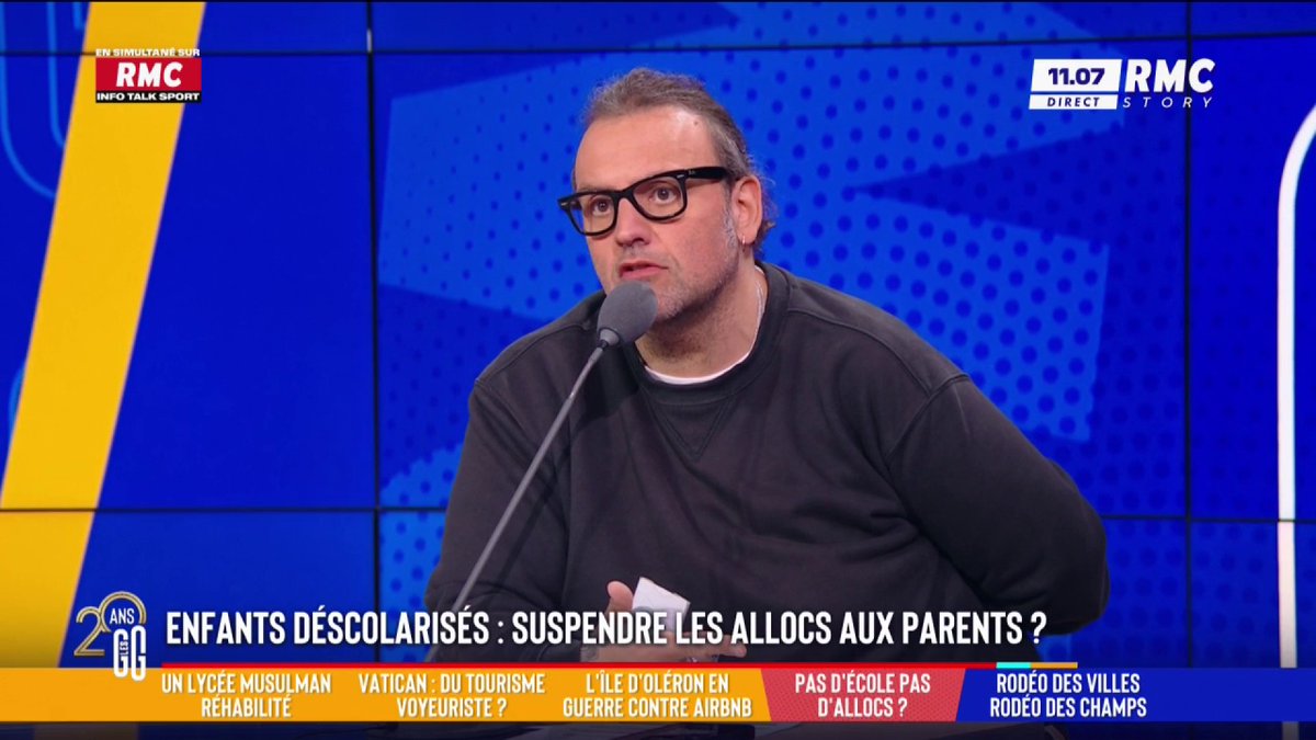 ❌ Suspension des allocs pour les parents des enfants déscolarisés : "Faut aller les chercher chez eux avec les flics." 🗣️ Bruno Poncet : "C'est flippant de se dire qu'il y a des gamins de 13/14 ans dehors à 23h. Moi, je prenais 2 tartes et au lit." #GGRMC