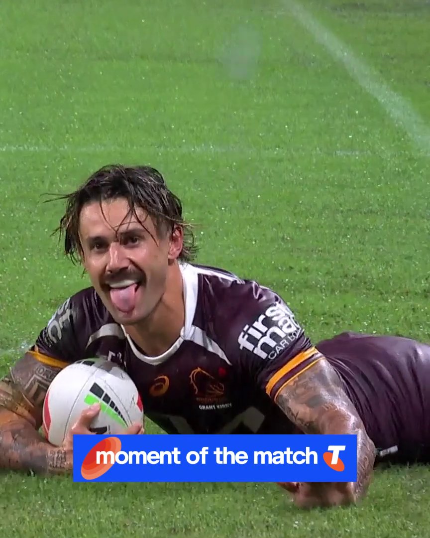 Arthars slides through in the corner 😝 #NRLBroncosBulldogs Telstra Moment of the Match.