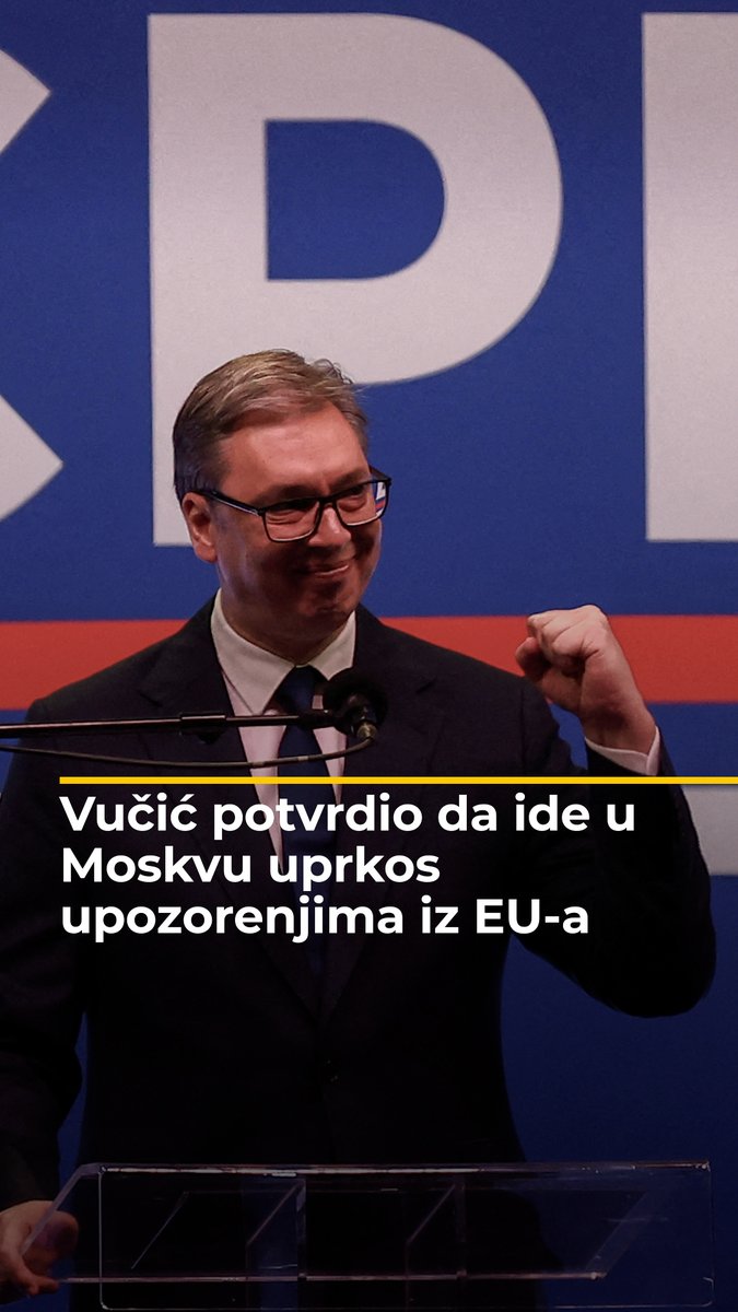 Vjerovatno ću sam otići u Moskvu, druge organizacije ne mogu rizikovati, rekao je predsjednik Srbije. Na taj način definitivno je potvrdio da ide u rusku prijestolnicu uprkos upozorenju Evropske unije „da zemlje članice i kandidati za članstvo ne trebaju biti na Paradi radi ruske agresije na Ukrajinu te da bi mogle snositi sankcije ukoliko se ogluše na instrukciju zvaničnog Brisela.