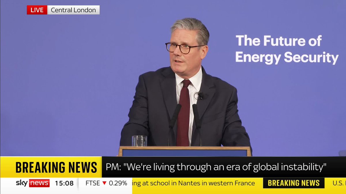 "Energy security is national security" Prime Minister Keir Starmer has stressed the need for the UK to become self-reliant in terms of energy, in an era of "global instability" 📺 Sky 501, Virgin 602, Freeview 233 and YouTube