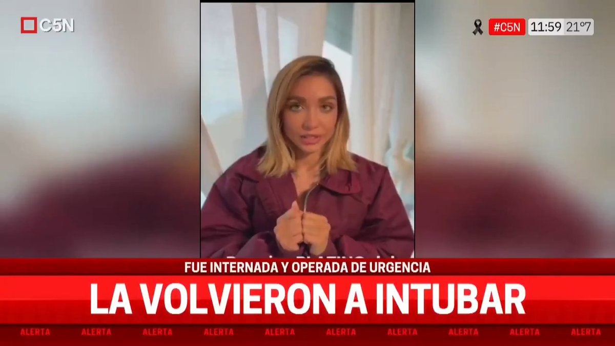 🚨 ALERTA 🚨 Preocupación por María Becerra: se agravó el estado de salud de la cantante. 📲 Seguí #C5N EN VIVO por 👉