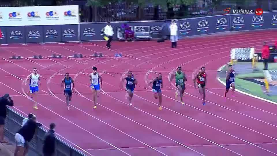 Very close finish in the men's 100m at the South African Championships!!🤏🏾 Gift Leotlela 🇿🇦 9.99 Bayanda Walaza 🇿🇦 10.00
