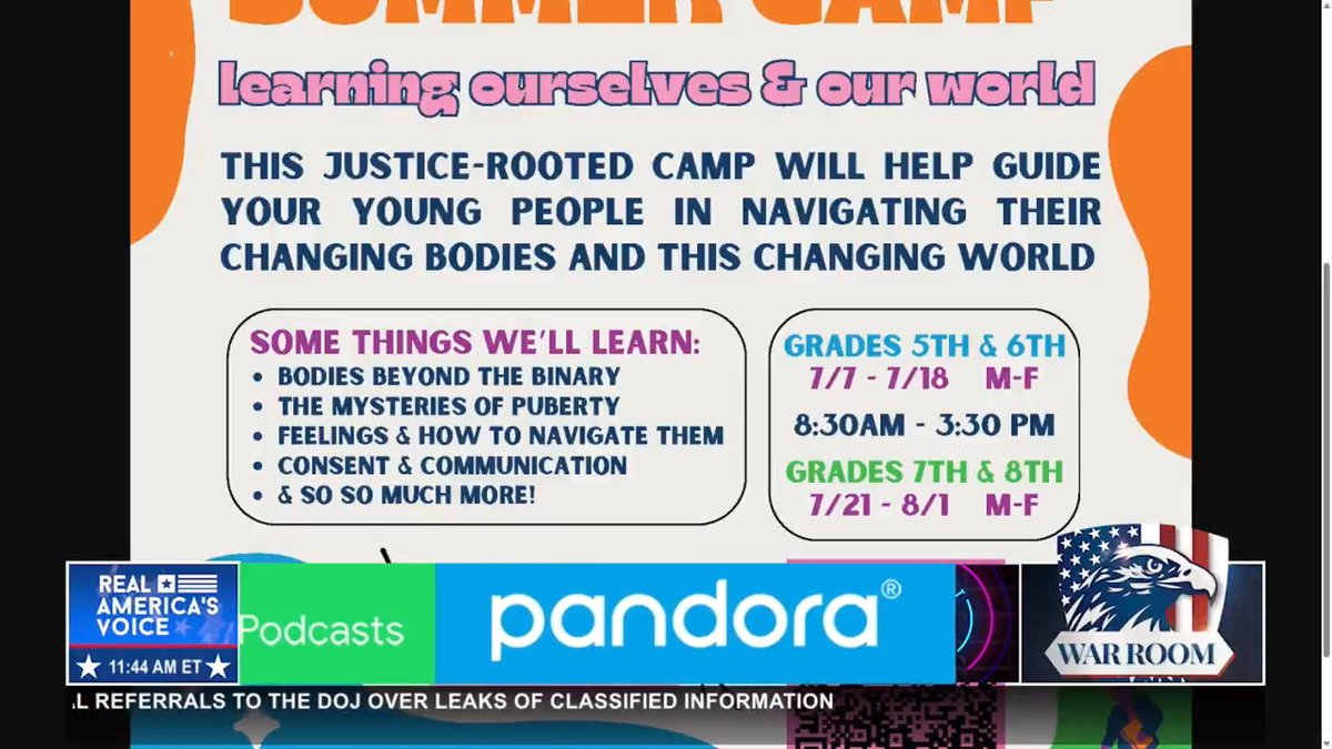 S*X CAMPS IN COLORADO FOR KIDS?! "Boulder Colorado...to put on a literal sex camp for kids..kids going to 5th grade...sexy talk with your 9 year old. What is going on in Colorado?!" Bannon’s WarRoom Sherronna Bishop aka America's Mom