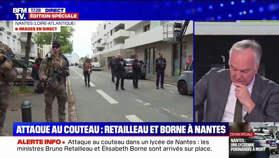Face à l’horreur, j’ai tenu à aller à la rencontre des collégiens et parents d’élèves de ND de Toutes-Aides. La violence a une origine : notre lâcheté collective. Notre refus d’éduquer, de sanctionner quand il le faut, de condamner clairement le recours à la violence. #nantes