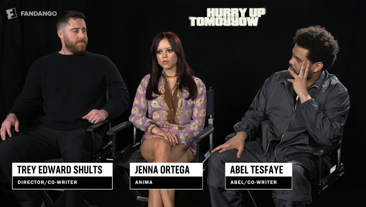 "I was kind of stalking you" Jenna Ortega reveals how she got in character to star opposite Abel Tesfaye in #HurryUpTomorrow. Tickets are on sale NOW on Fandango! In theaters May 16.