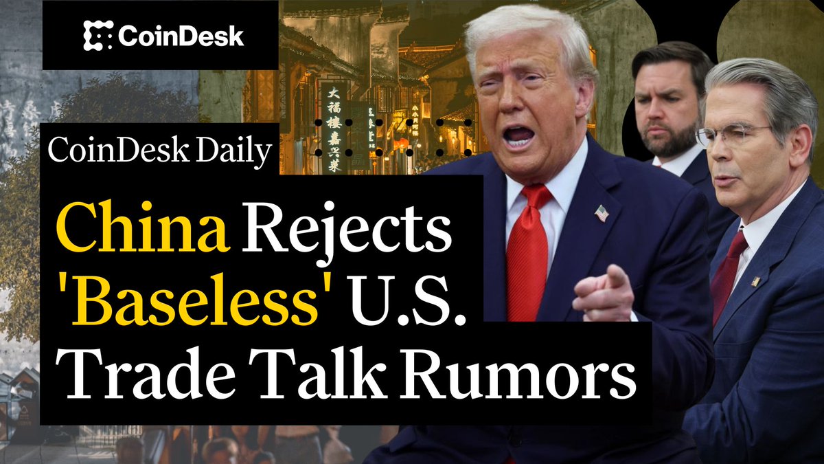 🗞️ BTC’s dominance grows as China rejects 'baseless' trade talk rumors 🗞️ Russia explores a domestic crypto exchange for 'highly-qualified' investors 🗞️ Jack Mallers' new Twenty One Capital aims to outdo Michael Saylor's Strategy. Christine Lee hosts "CoinDesk Daily." 🔗 👇