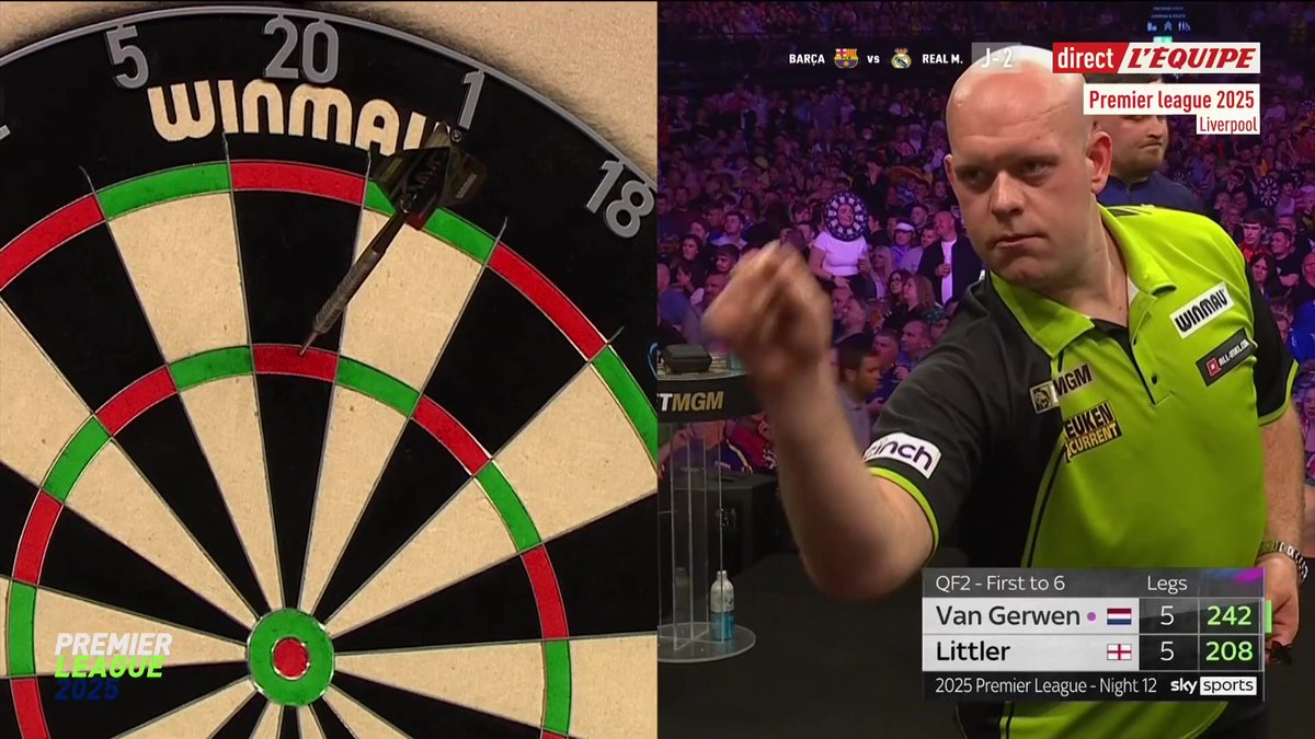 Enorme sensation à Liverpool 🎯 Michael Van Gerwen élimine Luke Littler, après la manche décisive ! #lequipeFLECHETTES