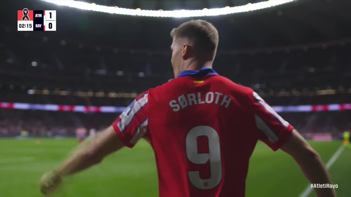 GIULIANO SIMEONE TO ALEXANDER SORLOTH TO GIVE ATLETICO MADRID THE LEAD THREE MINUTES INTO THE GAME 🔥