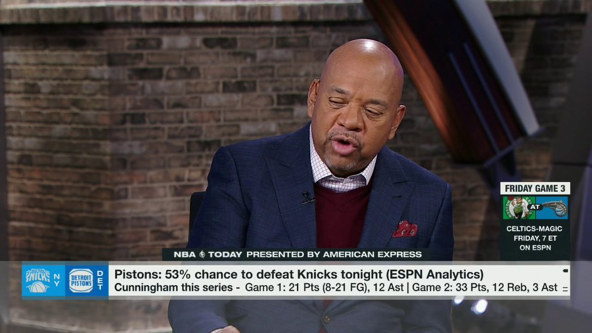 "I love Jalen Brunson. Cade Cunningham's the best player in this series." —Michael Wilbon on Pistons-Knicks 😳