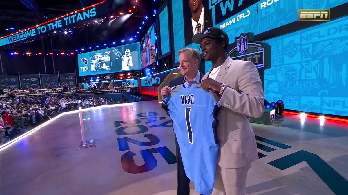 It's official! Cam Ward is going No. 1 overall to the Tennessee Titans 💪