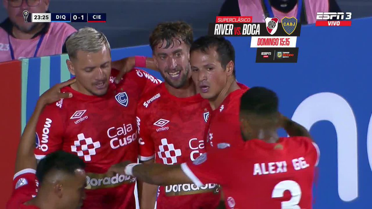 Excelente recurso de Gaspar Gentile, ex Ferro, Temperley y Alvarado, para el 0-1 de Cienciano 🇵🇪 sobre Iquique 🇨🇱 en la #Sudamericana 🏆