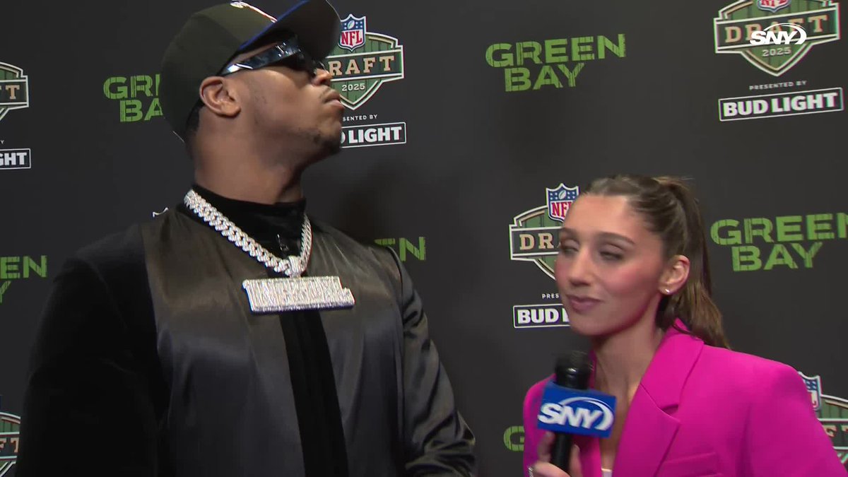 "I'm all New York. Go Big Blue." Abdul Carter caught up with @nikilattarulo after being drafted by the Giants: