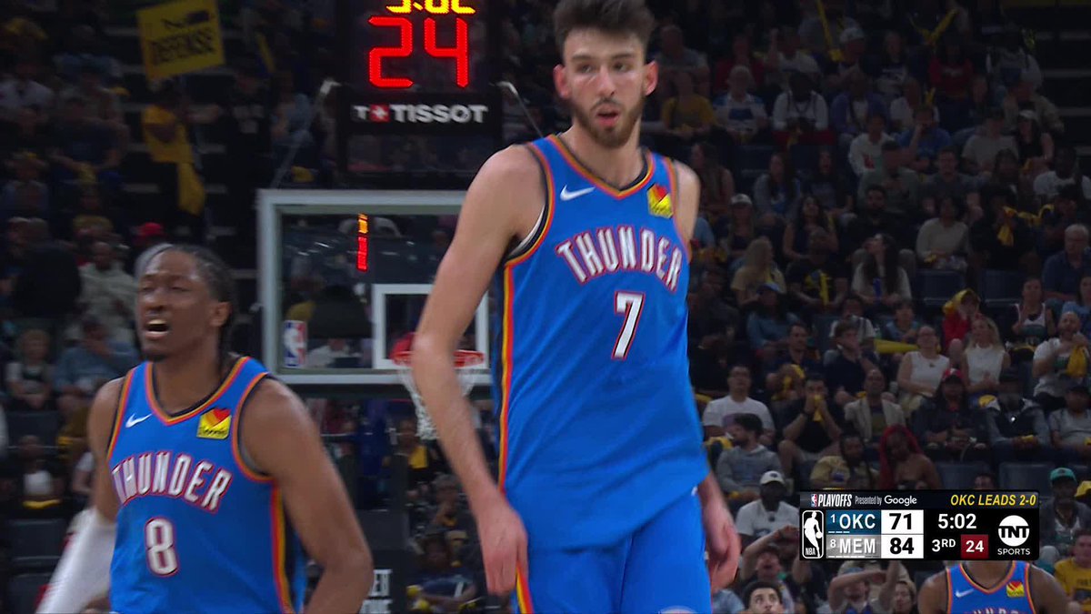 Chet sinks two-straight triples for a 13-2 OKC run ⚡️