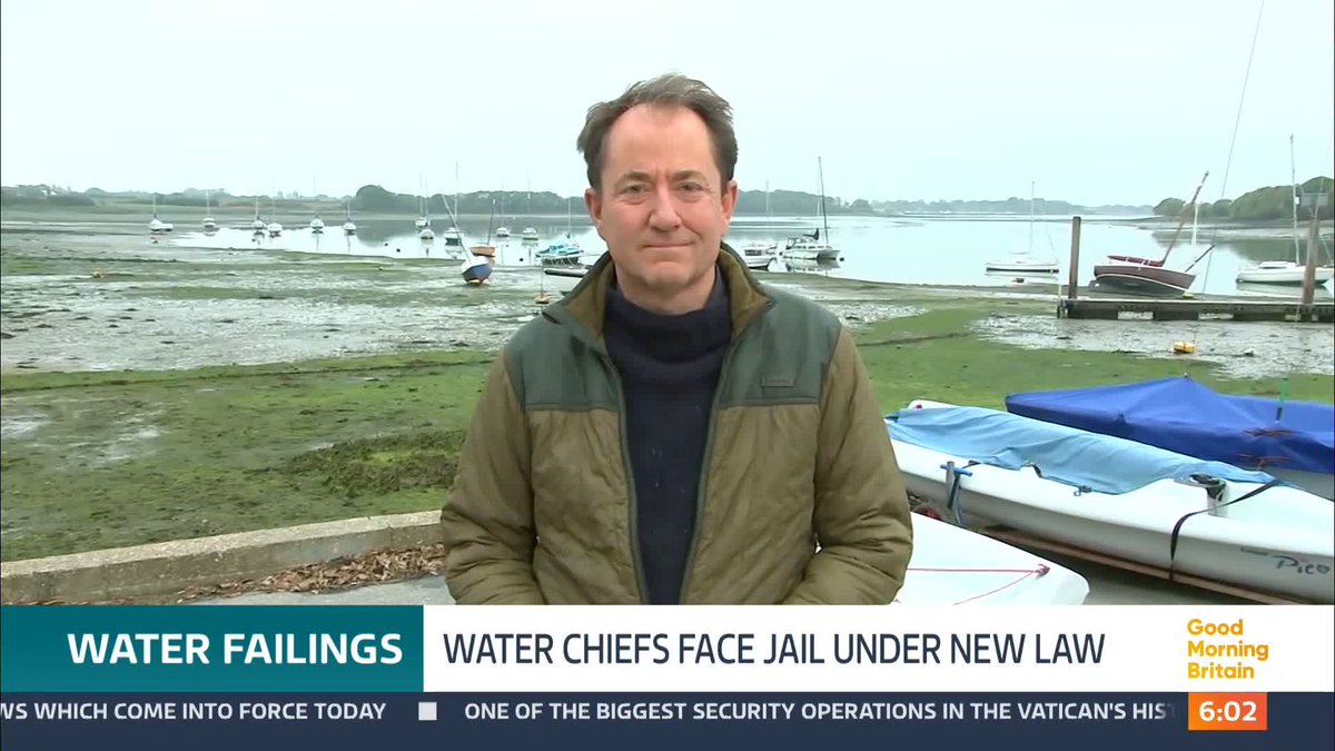 Water company bosses in England and Wales could be jailed for up to two years if they cover up illegal sewage spills, under new laws today. It follows widespread public anger over pollution in rivers and coastal waters, at a time when bills are rising. Richard Gaisford reports.