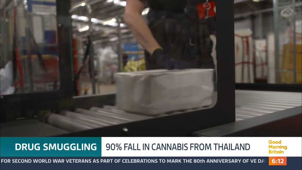 The amount of cannabis successfully smuggled into Britain from Thailand in the post has fallen by 90% in the first three months of the year, according to Border Force. The majority of the parcels are sent by organised crime gangs, as James Gooderson reports.