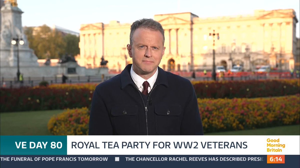 Buckingham Palace has announced the King and Queen will host a tea party for Second World War veterans, as part of celebrations to mark the 80th anniversary of VE Day. The Royal couple will also watch a flypast by the Red Arrows. Nick Dixon has the latest.