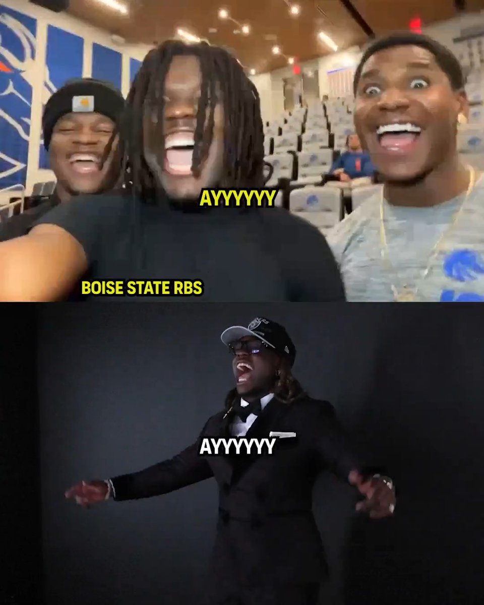 The whole Boise State Football RB room was going crazy for Deuce 2️⃣ when he got drafted. 🗣️ Las Vegas Raiders | #NFLDraft