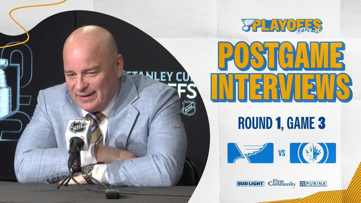 “We felt we had to take our game to another level, and we did that. Now we’ve got to keep going” Hear from Jim Montgomery after Thursday’s Game 3 win at home. #stlblues