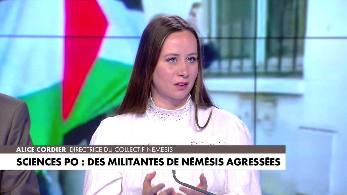 Alice Cordier : «On est simplement venu tracter à Sciences Po, il n'y avait rien de méchant. Des étudiantes sont venues nous agresser. On était à peine une quinzaine face à une centaine de personnes. La sécurité devant Sciences Po n'a pas bougé le petit doigt.» #LaMatinale