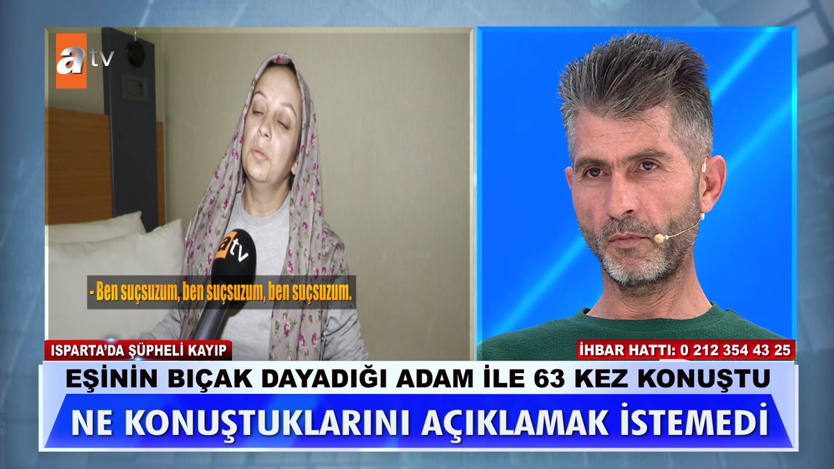 Eşinin bıçak dayadığı adam ile 63 kez konuştu. Ne konuştuklarını açıklamak istemedi. #MügeAnlıİleTatlıSert #MügeAnlı atv