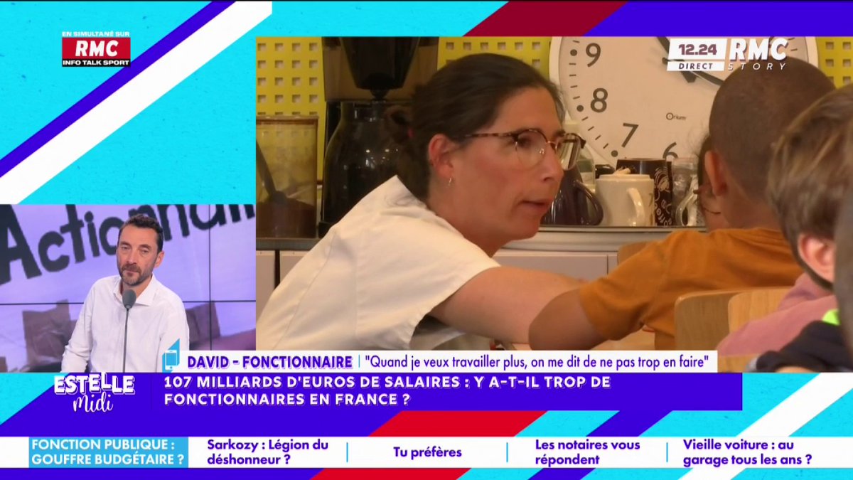 💶 Trop de fonctionnaires en France ? 📞 David : "Je fais 8h-12h et 14h-16h30, bah à 12h j'ai fini... je prépare bien mes vacances, je n'ai rien d'autre à faire ! Quand on travaille trop, on nous dit qu'il faut ralentir la cadence car les autres sont jaloux !" #EstelleMidi