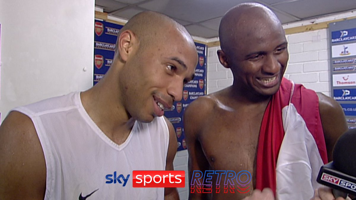 Patrick Vieira &amp; Thierry Henry’s post-match interview with Sky Sports after winning the Premier League title at White Hart Lane, on this day in 2004. 🏆 🎥 Sky Sports Retro
