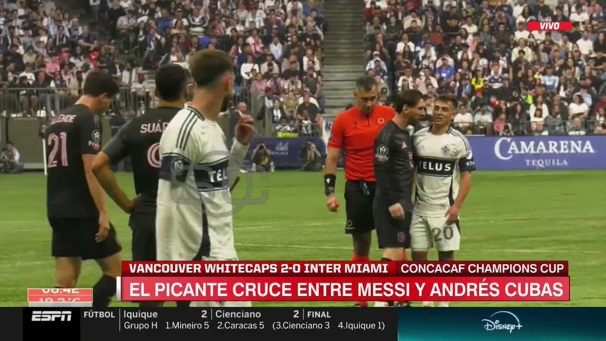 ¡Desde la cámara de #SportsCenter! Reviví el picante cara a cara entre Leo Messi y Andrés Cubas. ¿Te imaginabas este cruce? 📺 Mirá TODA la CONCACAF Champions Cup por #DisneyPlus Premium