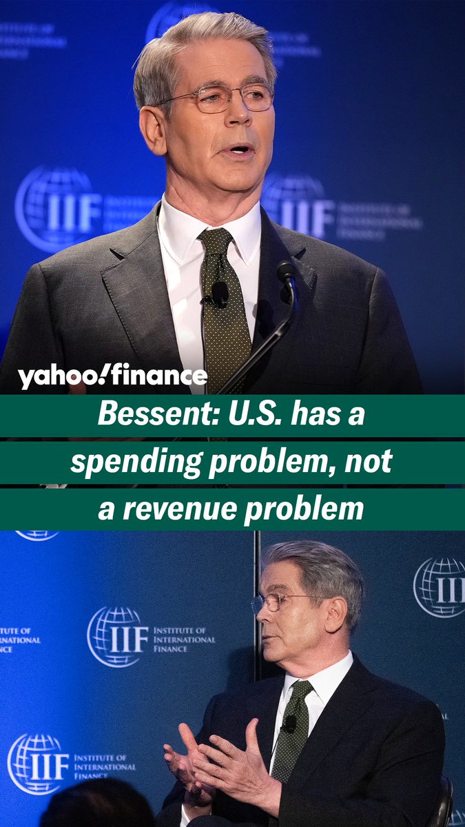 "The US does not have a revenue problem, ... [it has] a spending problem," US Treasury Secretary Scott Bessent said on Wednesday before the Institute of International Finance.