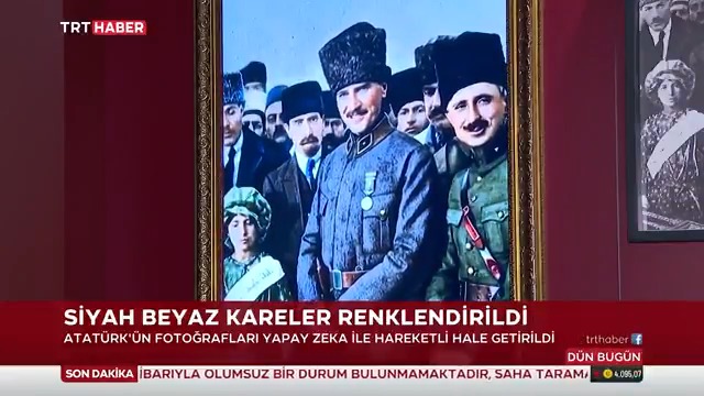Atatürk’ün hafızalara kazınan fotoğrafları yapay zeka ile hareketlendirildi. Kültür ve Turizm Bakanlığı'nın arşivinden seçilen fotoğraflardan oluşan “İlk Adım” dijital sergisi, İkinci Meclis binasında ziyarete açıldı. Sergi, 14 Mayıs’a kadar ziyaret edilebilecek.