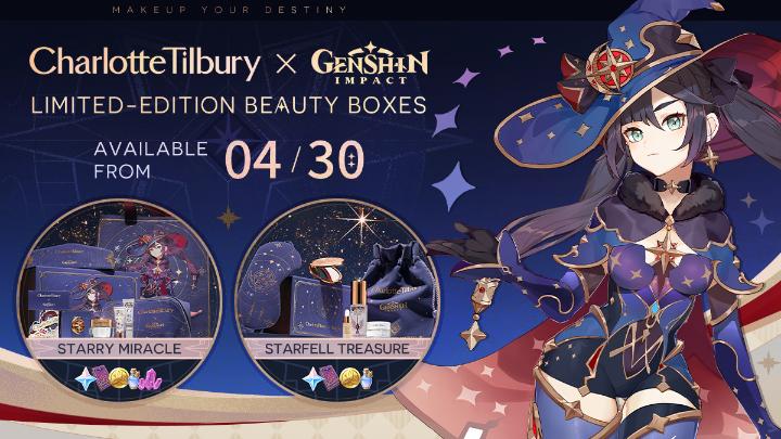 Miracles will be born in the sea of stars! #GenshinImpact #GenshinxCharlotteTilbury Two Genshin Impact x Charlotte Tilbury Limited-Edition Beauty Boxes will be released on April 30. ✨Unlock treasure hidden among the stars together with Mona! Click the link below to learn more about the collaboration boxes and discover exclusive merchandise: ※Available only on the Charlotte Tilbury website & Charlotte Tilbury app. 🎁Follow and repost to win a "Starfell Treasure" Gift Box. (5 winners) The lucky draw will end on May 2. Winners will be contacted via direct messages on X after May 8. Prizes can only be shipped to North America and the EU. Winners located in other regions will not be eligible for prize delivery. #CharlotteTilburyGaming