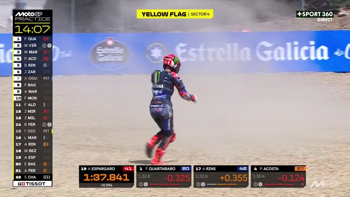 La chute pour Fabio Quartararo alors qu'il améliorait son chrono de plus de trois dixièmes ! 😱😱 #SpanishGP | #MotoGP