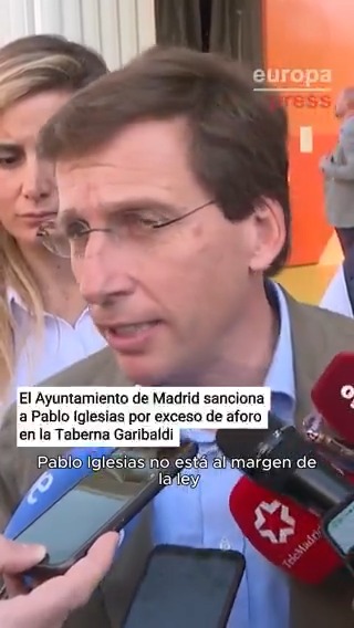 Almeida sobre la sanción del Ayuntamiento de Madrid a Pablo Iglesias por exceso de aforo en la Taberna Garibaldi: "Que la pague con el crowdfunding"