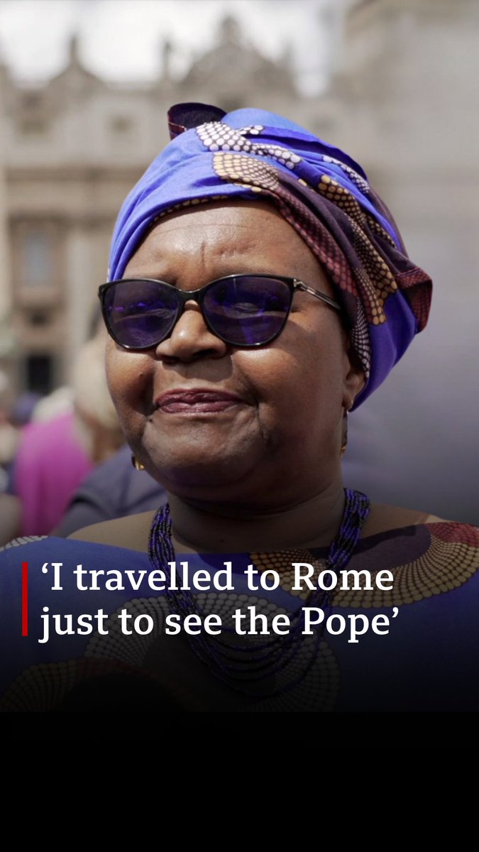 'I travelled to Rome just to see the Pope' Originally from Zimbabwe, Angelous Dube now lives in England and felt compelled to travel to Rome following the Pope's death to honour him. She remembers him as a very human and compassionate man.