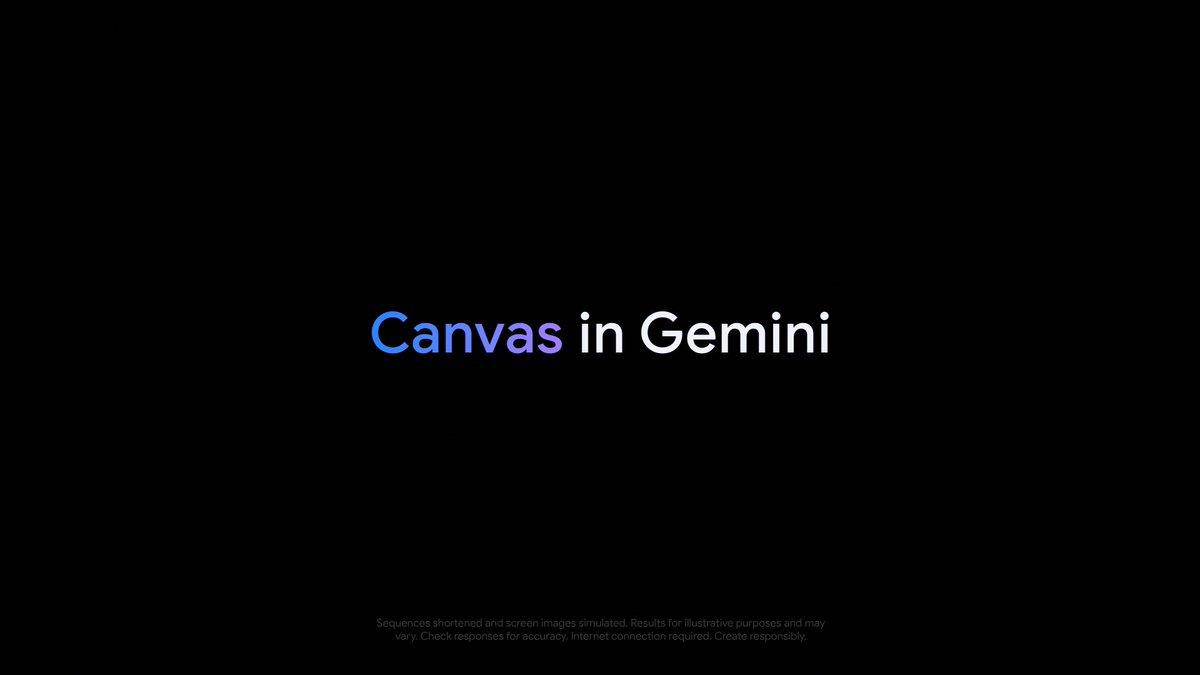 🎨 Students, coders, professionals – our new Canvas feature is for everyone! 🎨 From documents to code, the Google Gemini App helps you create with confidence and bring your ideas to life. 👉
