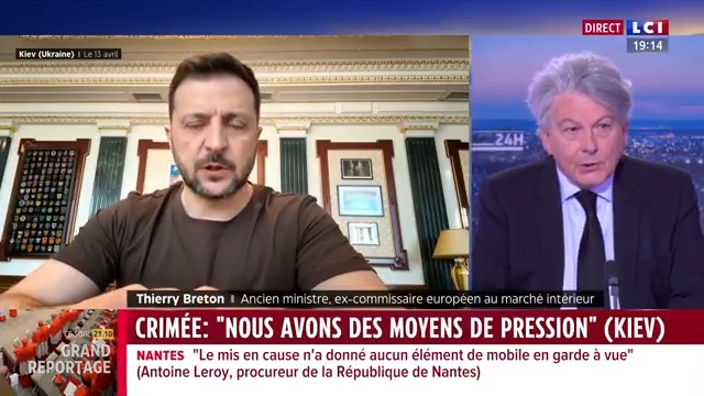 ▶️#Crimée - Thierry Breton invité de LCI : “Le président de la République l’a dit de manière très claire : il y a un coupable et il y a une personne qui peut appuyer sur le bouton stop, cette personne s’appelle Vladimir Poutine.” Thierry Breton #24hPujadas #LCI #La26 ⤵️